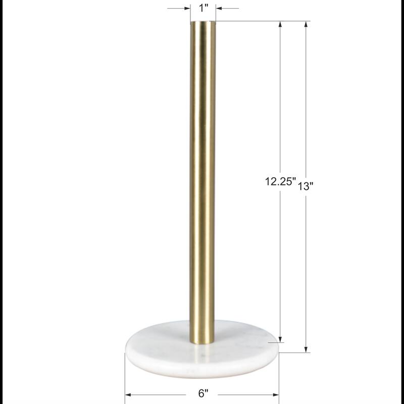 happimess, Avery Metal with Non Slip Weighted Marble Base Paper Towel Holder
