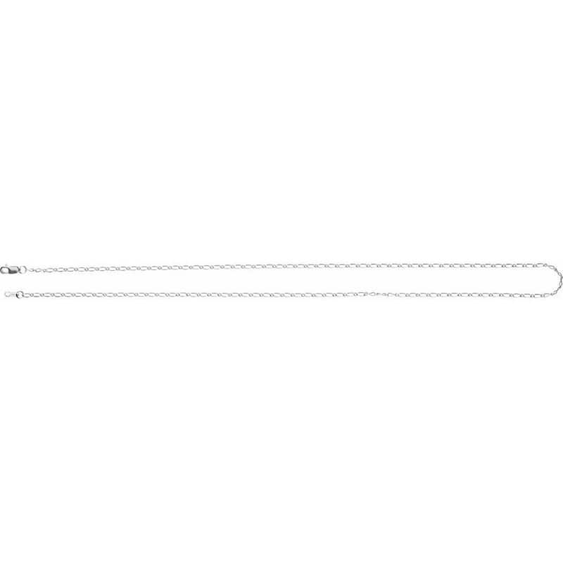 Curata 14k White Gold 1.5mm Figaro Chain Necklace