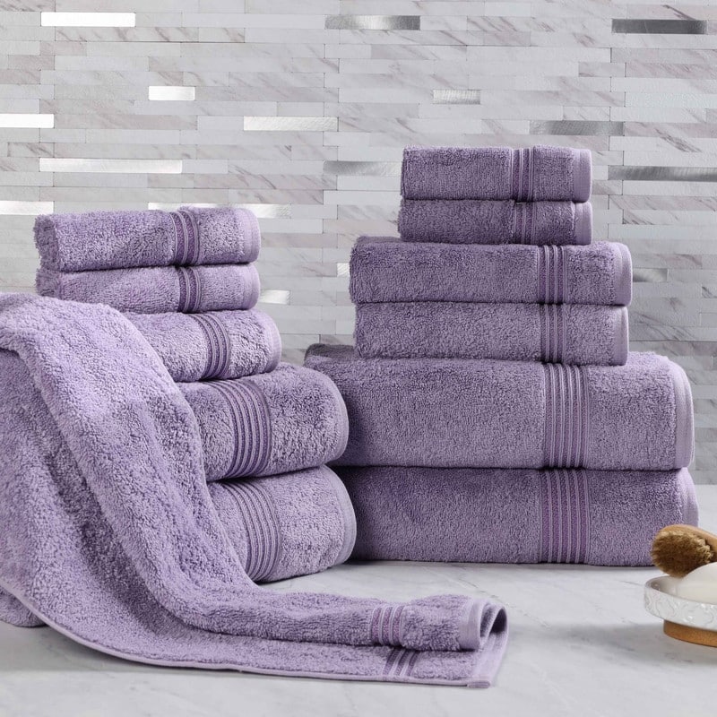 Superior Heritage Egyptian Cotton Absorbent 12-Piece Towel Set - Royal Purple