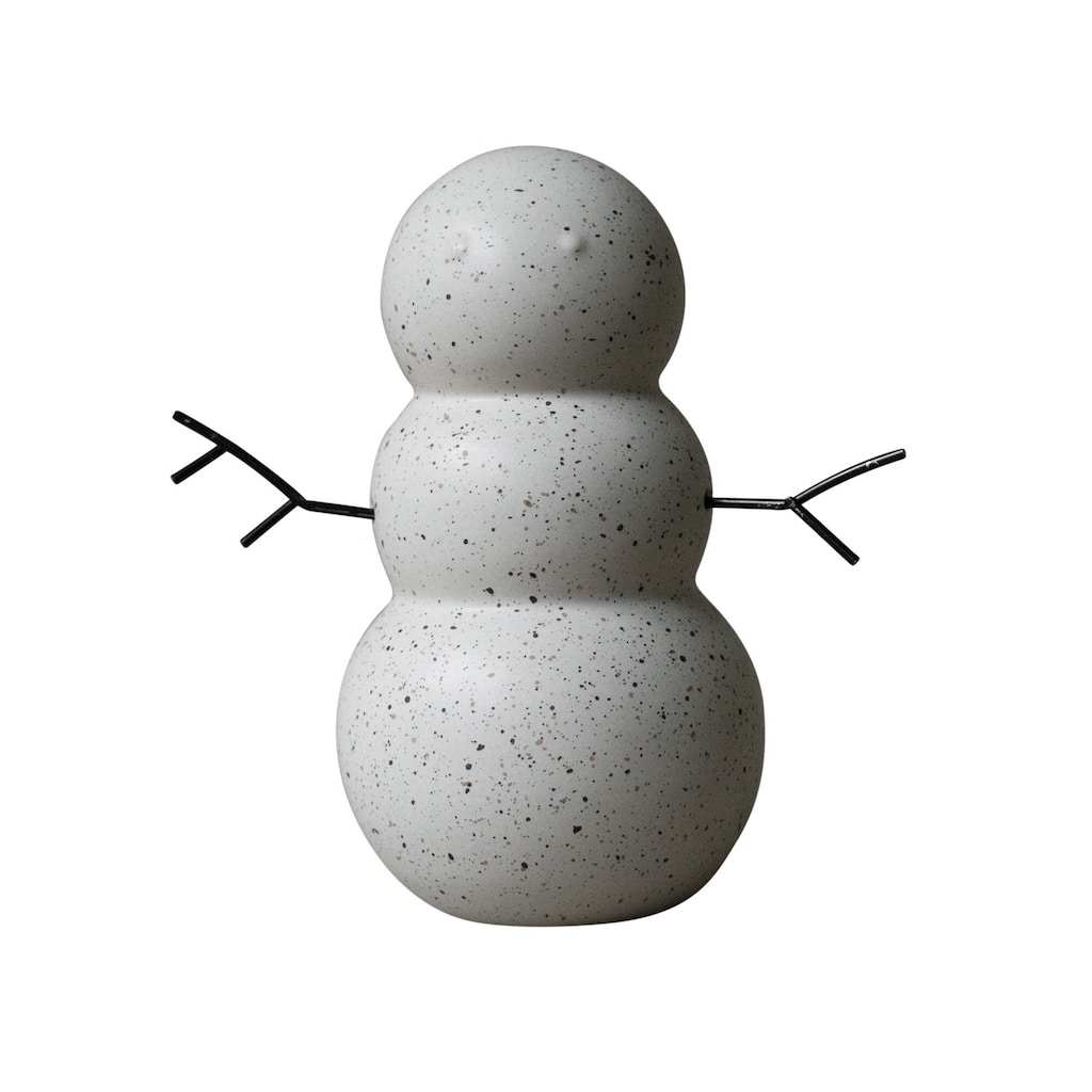 Ceramic Snowman Christmas Decoration - 6.5" - White and Black