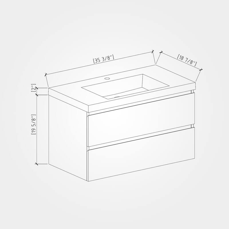 Floating Bathroom Vanity with Quartz Sand Top