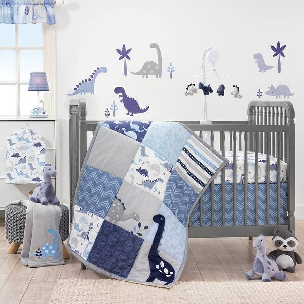 Shop Bedtime Originals Roar Blue Gray Dinosaur Musical Baby Crib