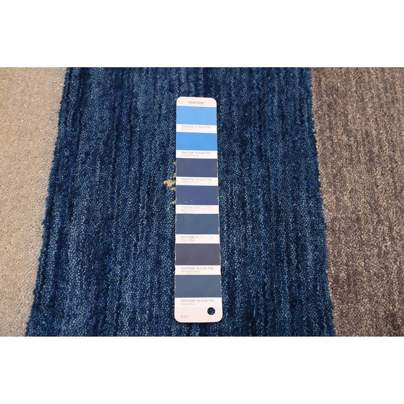 ECARPETGALLERY Hand Loomed Kashkuli Gabbeh Navy Wool Rug - 6'10 x 9'8