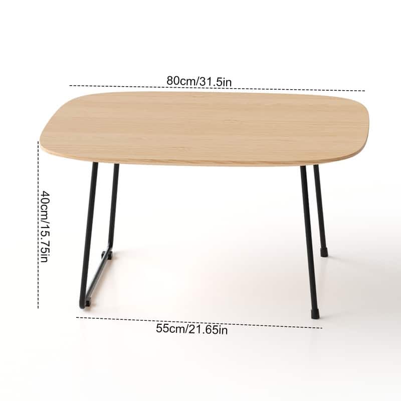Modern Coffee Table - Minimalist Oak Veneer Centerpiece for Living Room & Small Spaces