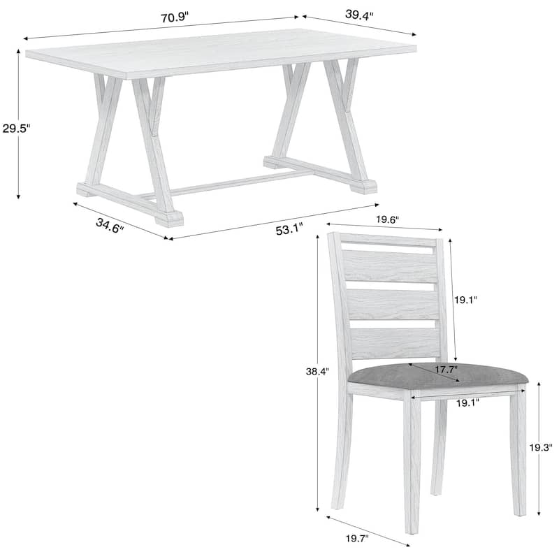 Javlergo Rectangular Dining Table and Chairs Set for 4-8,Modern Kitchen Table Set with Removable Leaves Space Saving