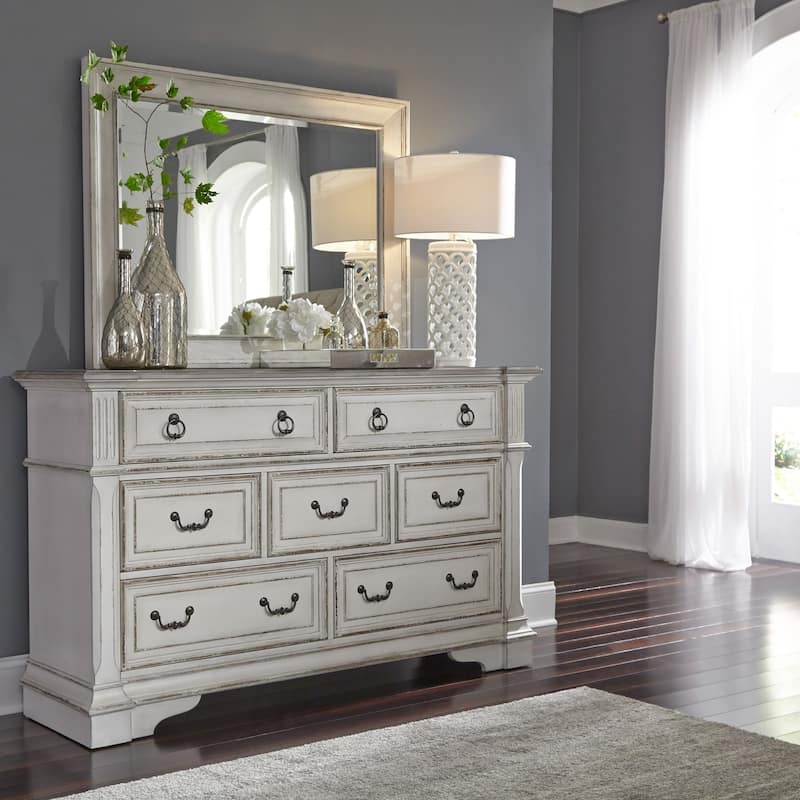 Liberty Furniture Abbey Park Upholstered Sleigh Bed, Dresser & Mirror, Chest, Nightstand- California King, King, Queen