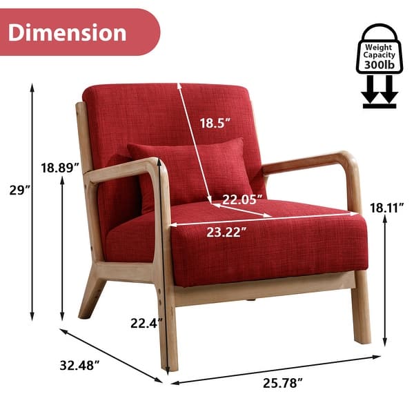 dimension image slide 10 of 13, Aston Modern Solid wood Accent Chair for Living Room