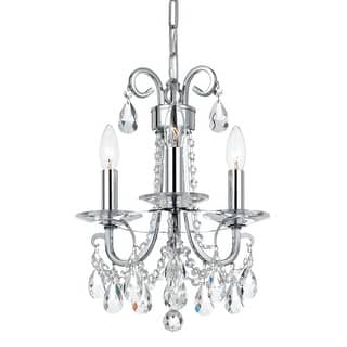 Othello 3 Light Clear Crystal Polished Chrome Mini Chandelier - 13'' W x 15.5'' H