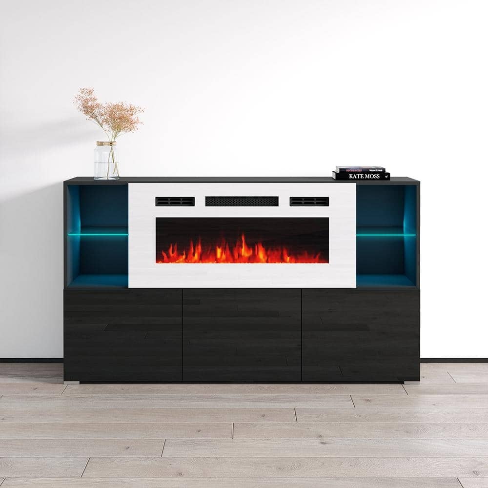 Komi WH03 63-inch Modern Electric Fireplace Sideboard