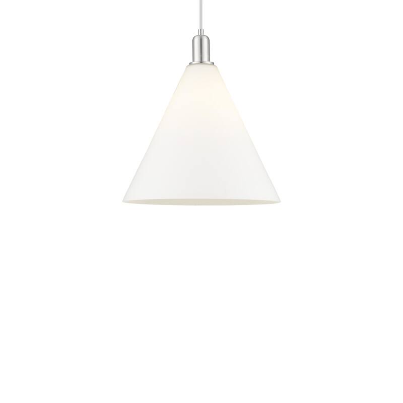 Innovations Lighting 716-1P-18-16 Berkshire Glass Pendant Berkshire - Brushed Satin Nickel / Matte White
