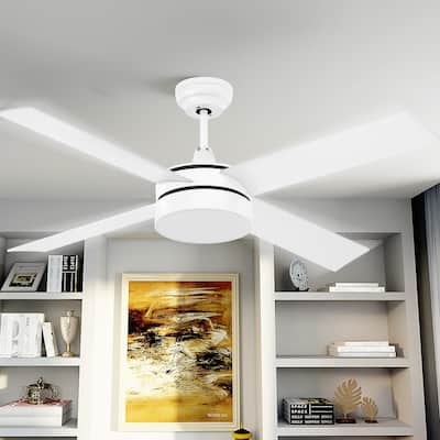 Moasis 48in 4 Blades Smart Ceiling Fans with LED Light and Remote - N/A