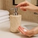 preview thumbnail 10 of 10, Creative Home Curvy Collection Champagne Marble Liquid Soap Dispenser, Lotion Dispenser - Beige