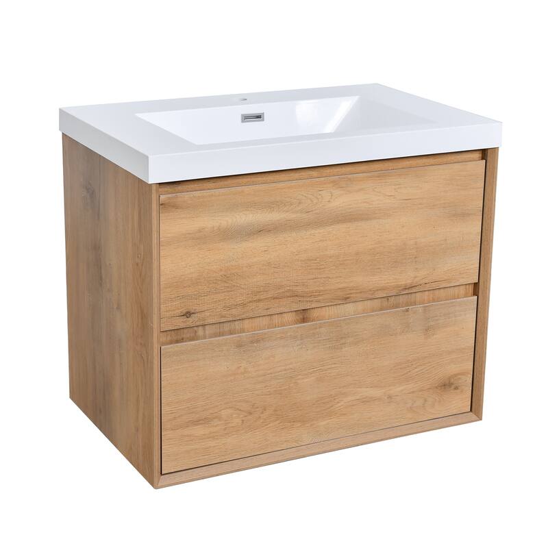 Prismella 24" 30'' Wall Mounted Bathroom Vanity with Top, Floating Cabinet Sink Combo - 30 in. Vanity