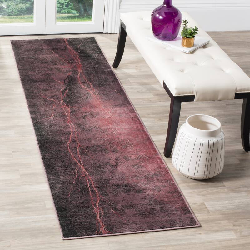 SAFAVIEH Constellation Vintage Boho Nicanora Modern Abstract Viscose Rug - 2'2" x 8' Runner - Blush/Multi
