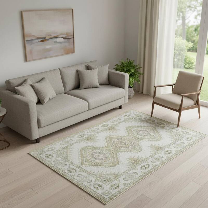 HomeRoots Southwestern Modern, Contemporary Rectangle Area Rug - 5' X 7'