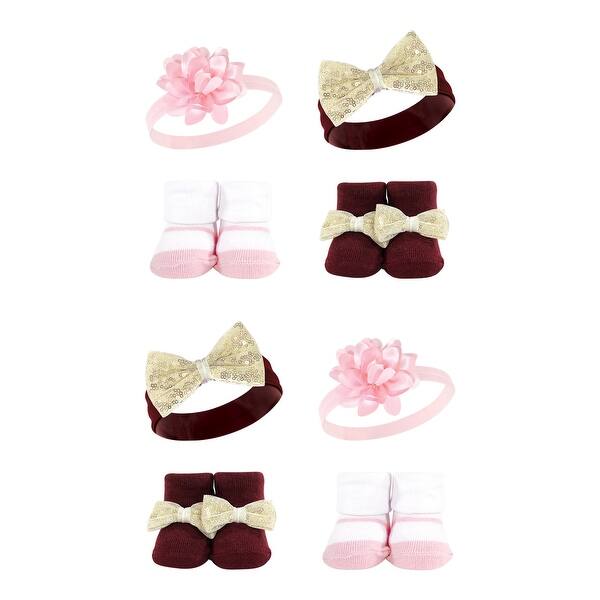 slide 1 of 1, Hudson Baby Infant Girl 8Pc Headband and Socks Set, Flower, 0-9 Months - Flower Flower - 0-9 Months