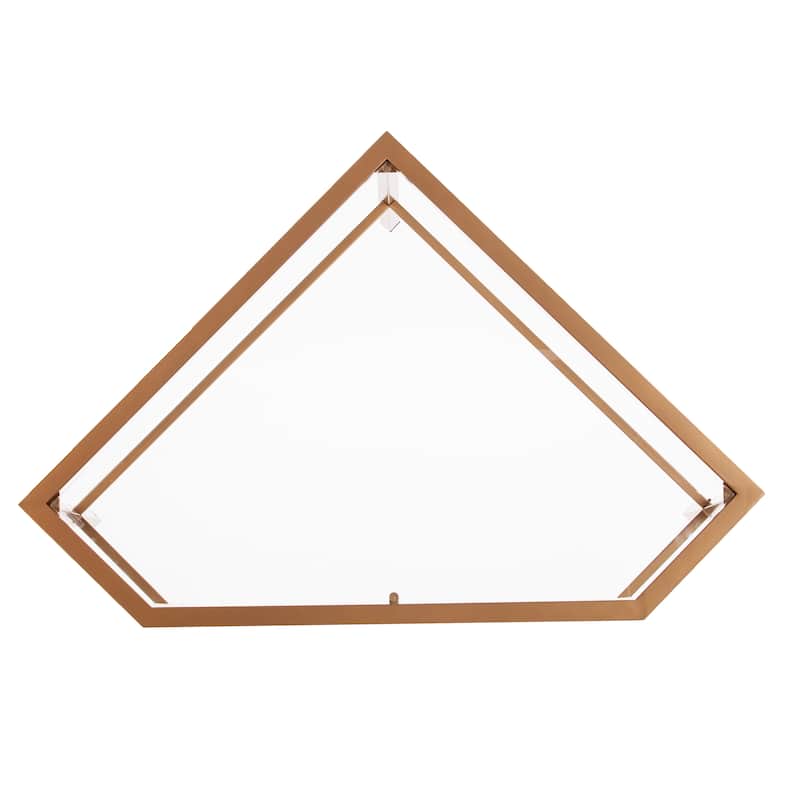 SEI Furniture Kemble Metal/Glass Corner Desk