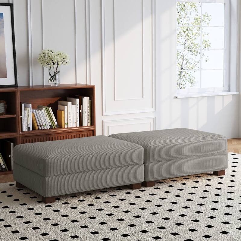 Modern Rectangular Ottoman Foot Rest Stool for Couch