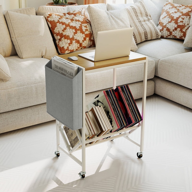 Costway Record Player Stand with Vinyl Record Storage & Side Storage - See Details