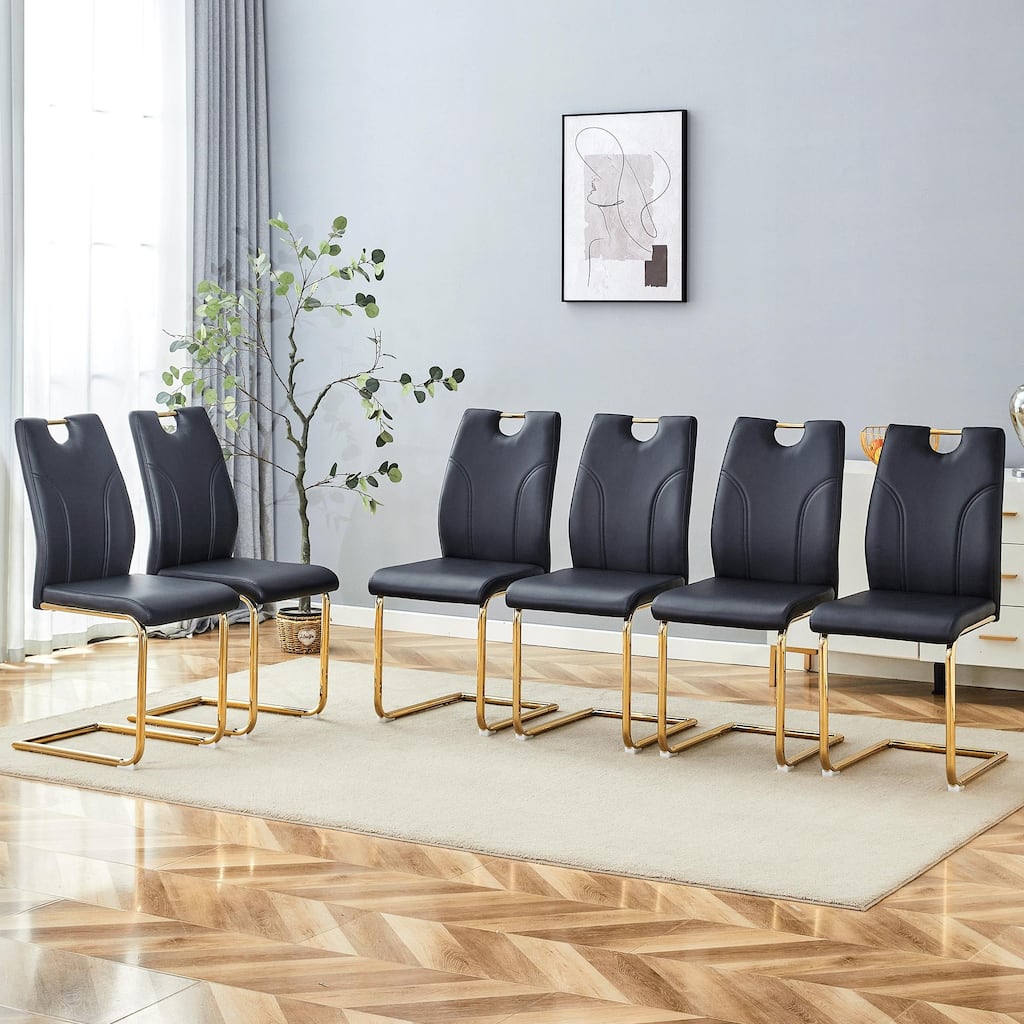 Dining Chairs With Gold Metal Chair Legs (Set Of 6)