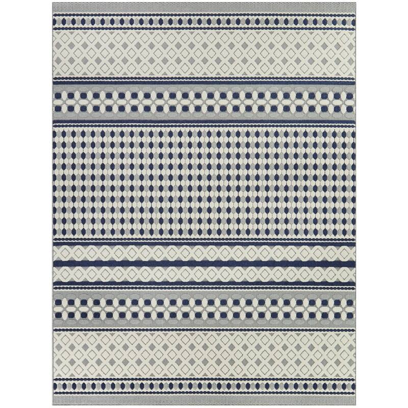 Julius Transitional Stripe Indoor/Outdoor Area Rug