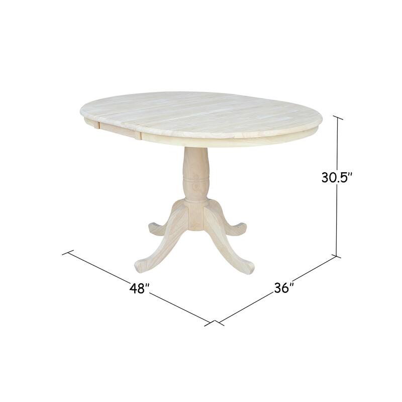 The Gray Barn Jalisco 36-inch Round Top Pedestal Table with 12-inch Leaf