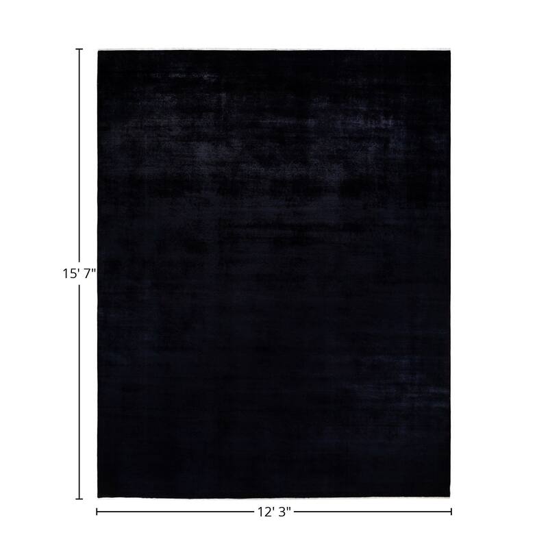 Overton Hand Knotted Wool Vintage Inspired Modern Contemporary Overdyed Purple Area Rug - 12' 3" x 15' 7"