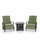 Outdoor Adjustable Cushioned Metal Patio Recliner Lounge Chair