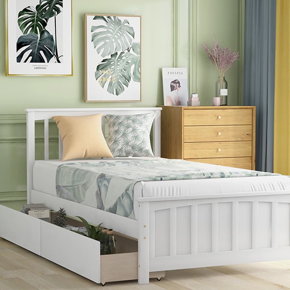 Elegant Design Platform Bed with 2 Drawers
