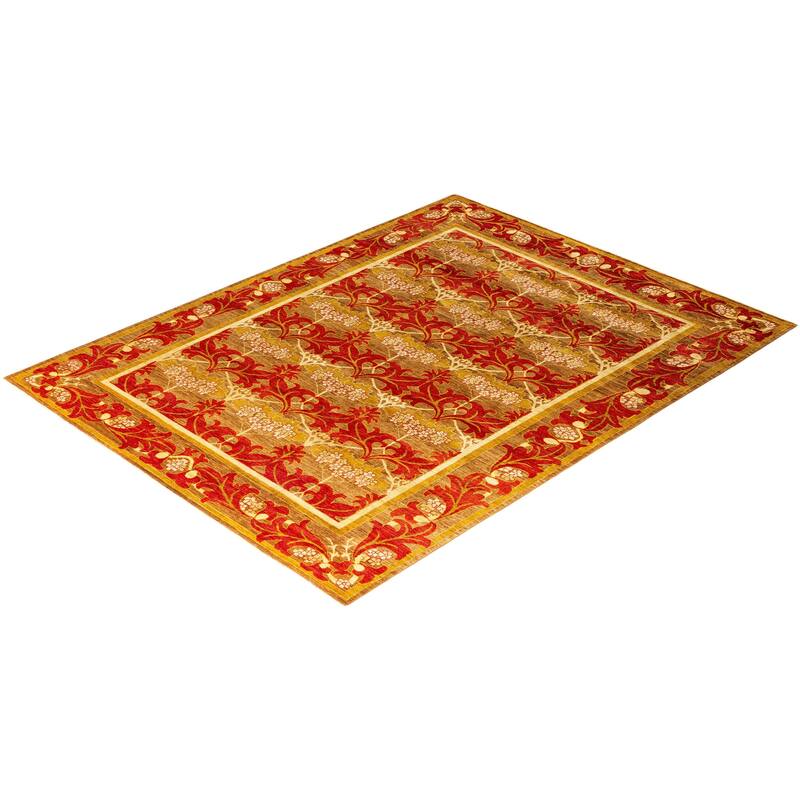 Overdyed, One-of-a-Kind Hand-Knotted Area Rug - Brown - 8' 10" x 11' 10"