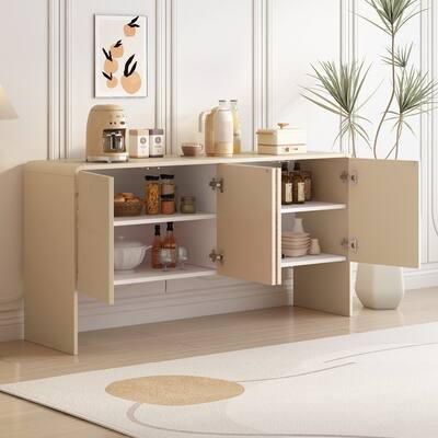 60"L Large Storage Space Sideboard with 4 Doors