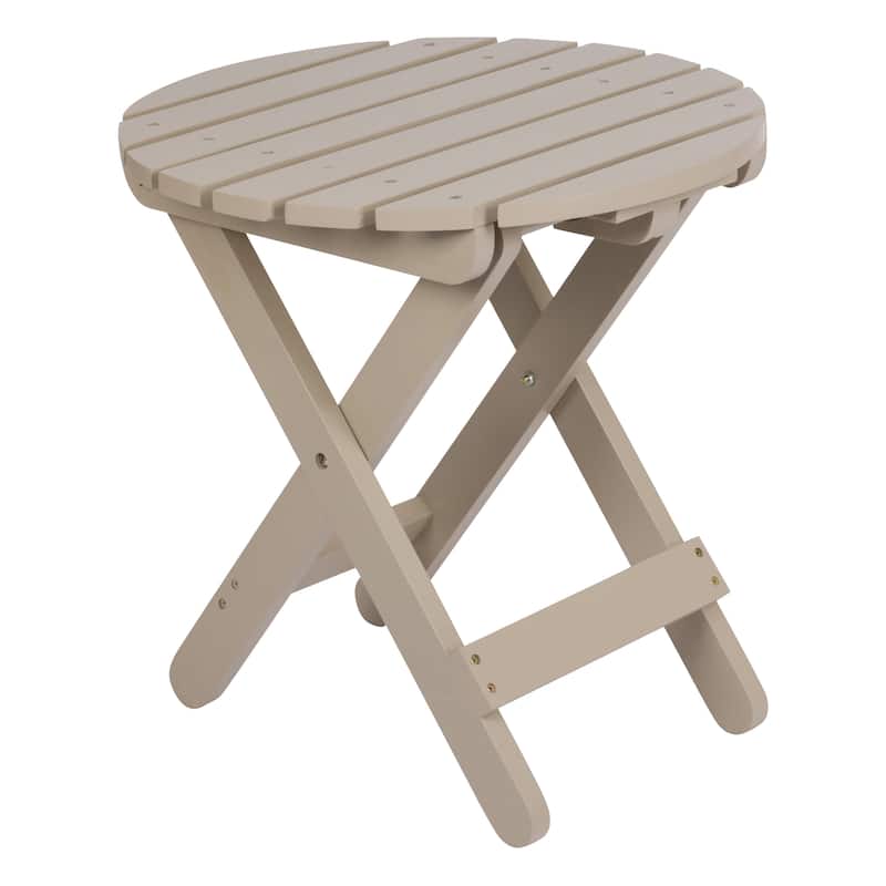 Remedy 19" Assembled Cedar Wood Round Collapsible Folding Table