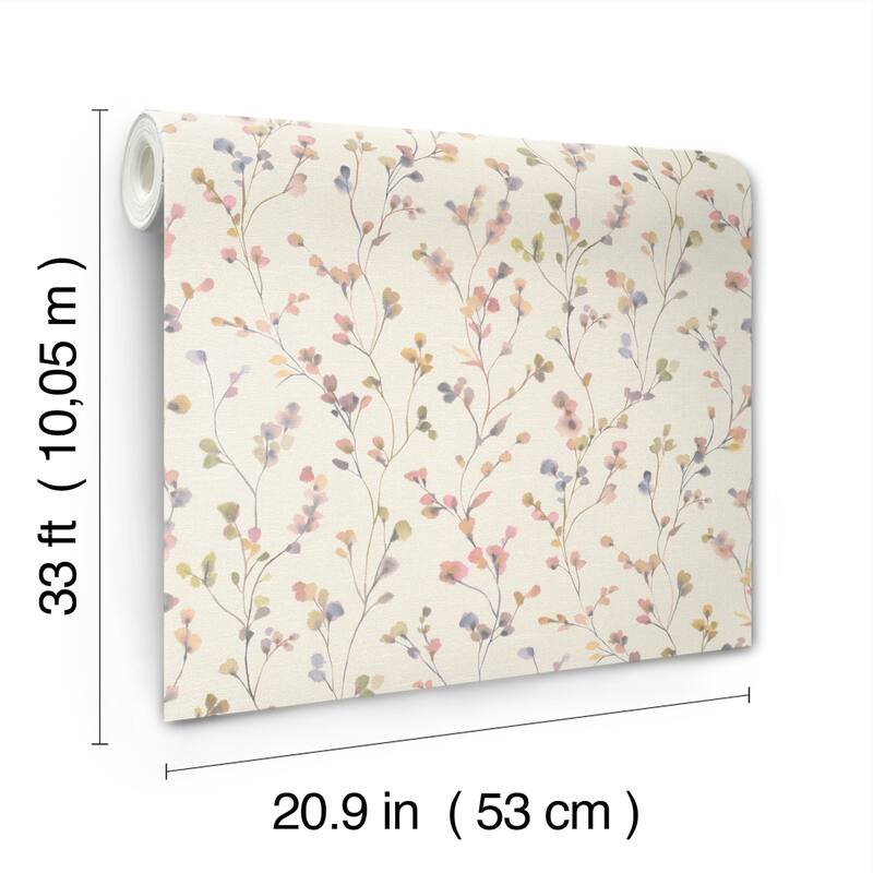 A-Street Prints Romy Pink Springtime Trail Wallpaper