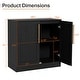 preview thumbnail 16 of 14, Set of 2 Arched Two-Door Cabinets Sideboard Buffet Set with Storage