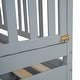 preview thumbnail 98 of 118, Wood Cribs Convertible Toddler Bed with Fence Guardrails and 2 Drawers Split into Independent Floor Bed and Daybed Slat Support