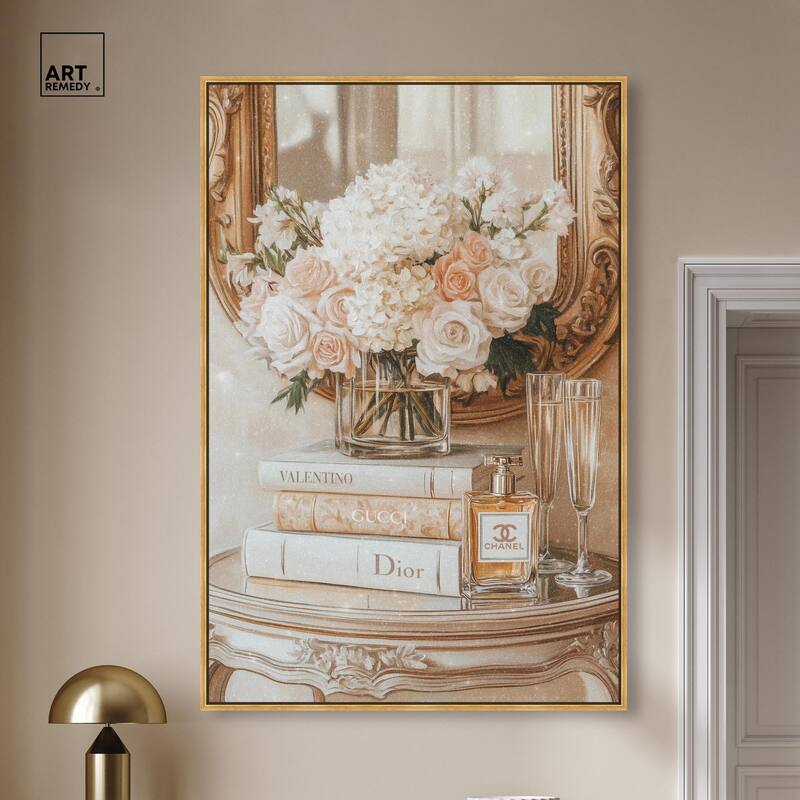 Mirror and Classy Glam Books Canvas by Art Remedy