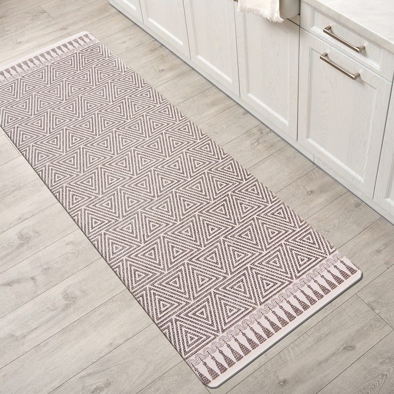 World Rug Gallery Contemporary Geometric Anti-Fatigue Standing Mat