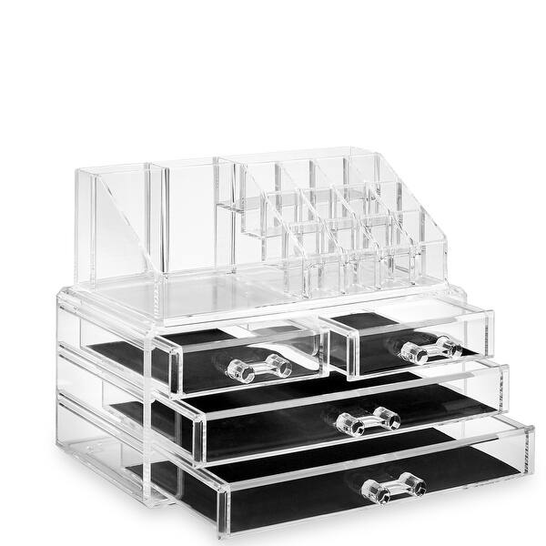 Shop 2pc Acrylic Cosmetic Makeup Organizer Jewelry Drawer