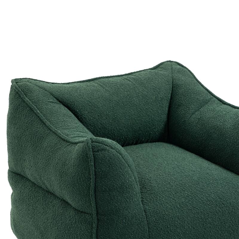 GDFStudio - COOLMORE Boucle Bean Bag Chair with Memory Foam Filling for Ultimate Comfort