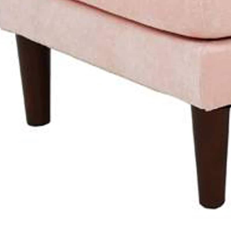 32 Inch Modular Ottoman, Box Cushion Seat, Wood Legs