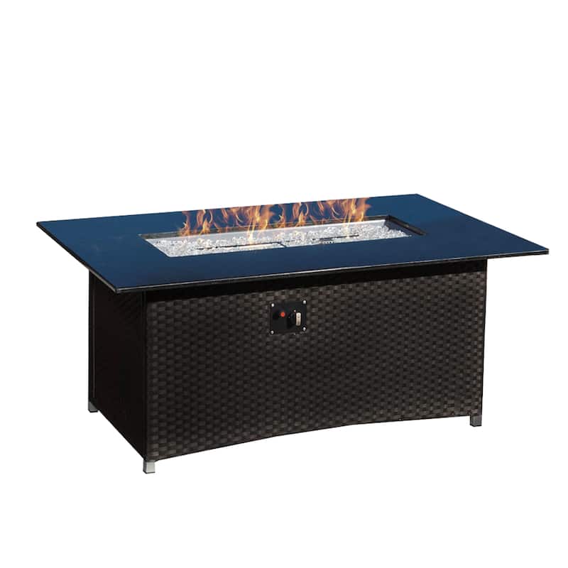Sedona Granite Outdoor Patio 58x36in Fire Table Kit - Espresso