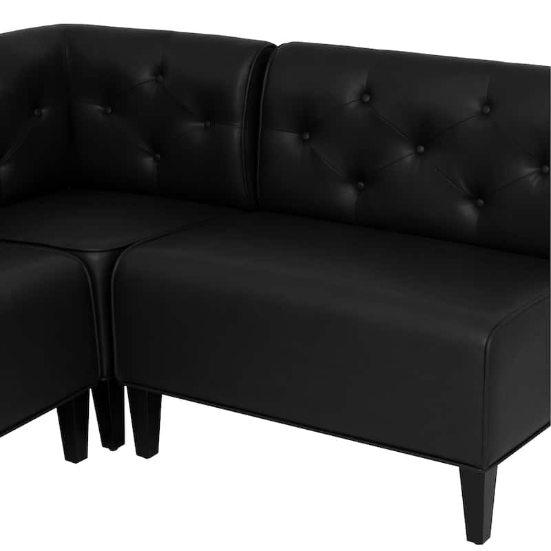 Allard Upholstered/Faux Leather Modern Farmhouse Nook Bench