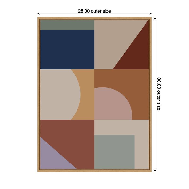 Kate and Laurel Modern Bohemian Pattern 1 by The Creative Bunch Studio Framed Canvas Wall Art Print