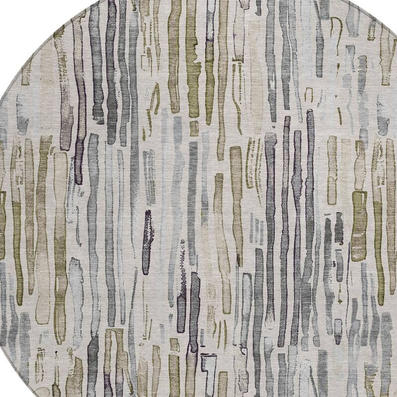 HomeRoots Striped Modern Rectangle Outdoor Rug