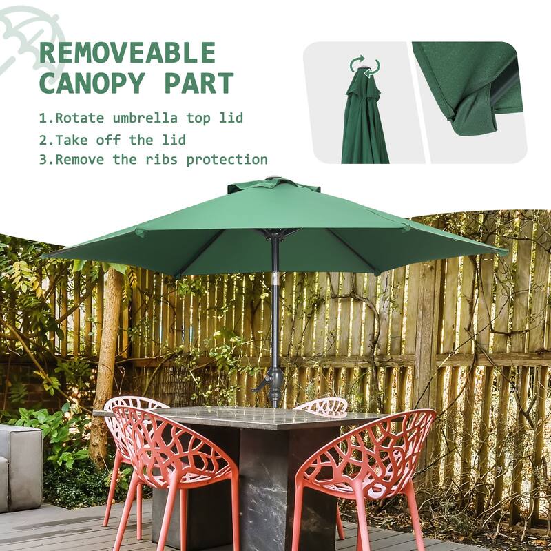 Autlaycil 7.5ft Outdoor Patio Umbrella with Tilt & Crank Base included