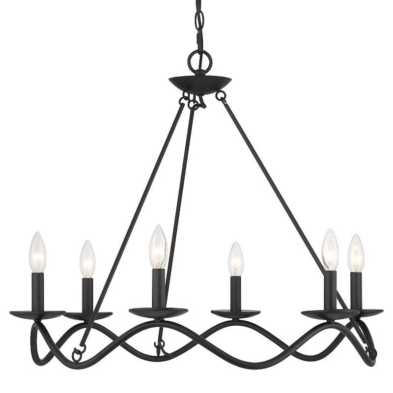 Bellevue SHCH55517 6 Light 28" Wide Taper Candle Style Chandelier - Matte Black