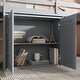 preview thumbnail 15 of 21, Twin Loft Bed with Pull-Out Desk, Built-in Cabinets, Drawers, Shelves, and Safety Guardrail, Solid Rubber Wood Frame with Ladder