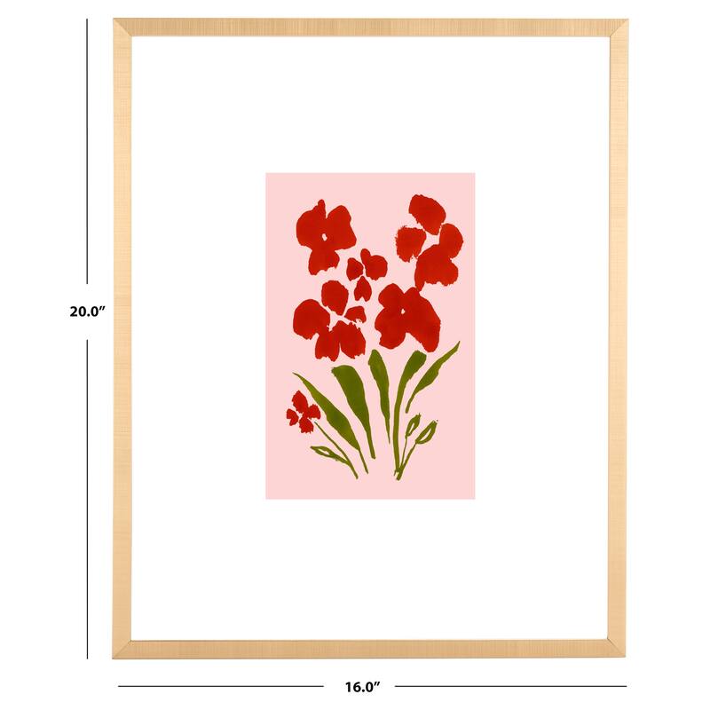 SAFAVIEH Abbie Pansy Passion 16 x 20-inch Framed Wall Art