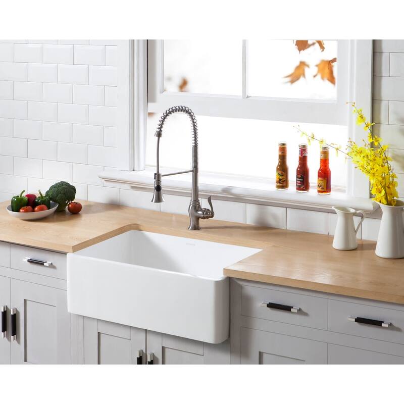 Kingston Brass Arcticstone 30" Farmhouse Single Basin Stone Composite