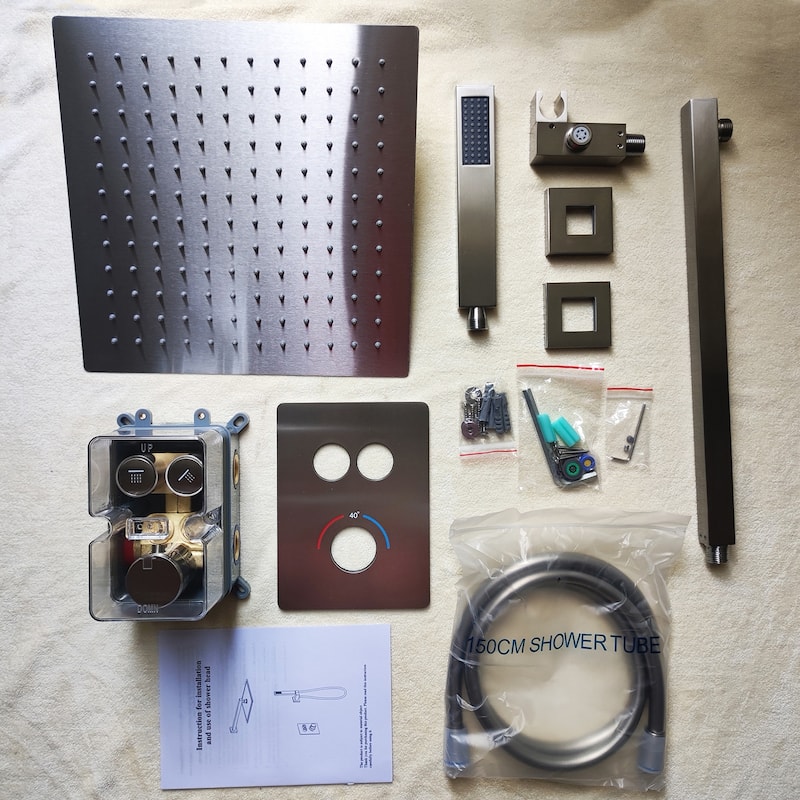 GIVINGTREE Complete Shower System with Rough-In Valve - 12 inch